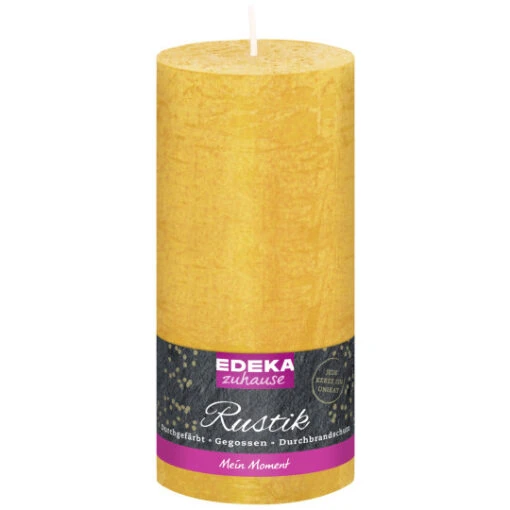 Zuhause Rustik Stumpenkerze Gelb 16cm X 7cm -Pflege Verkauf edeka zuhause rustik stumpenkerze gelb 16 x 7 cm